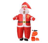 Costume natalizio gonfiabile, costume da Babbo Natale gonfiabile, taglia adulto 150-190 cm, ventilatore alimentato a batteria, poliestere lavabile, costume per Natale, Halloween, feste in maschera