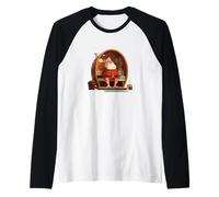 Costume Natalizio Rilassato per Gli Amanti di Babbo Natale e Sauna Maglia con Maniche Raglan