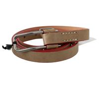 Costume National Beige Leather Silver Logo Buckle Waist Belt - 85 cm / 34 Inches