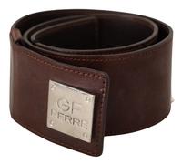 Costume National Belt Black Leather Silver Buckle Waist Belt - 85 cm / 34 Inches