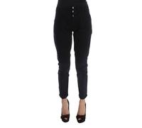 Costume National Black Cotton Slim Fit Cropped Jeans - W27
