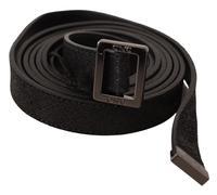 Costume National Black Leather Metal Buckle Waist Belt - 85 cm / 34 Inches
