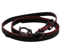 Costume National Black Maroon Skinny Leather Buckle Waist Belt - 85 cm / 34 Inches
