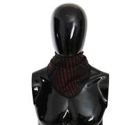 Costume National Black Orange 100% Silk Branded Scarf