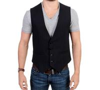 Costume National Black striped cotton casual vest - IT48 | M