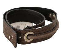 Costume National Brown Leather Silver Fastening Belt - 80 cm / 32 Inches