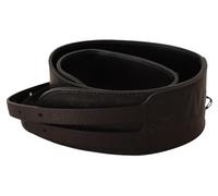 Costume National Dark Brown Leather Double Buckle Belt - 70 cm / 28 Inches