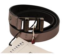 Costume National Pink Metallic Leather Buckle Belt - 85 cm / 34 Inches