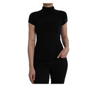 Costume National - Top nero a maniche corte con collo alto - - Tops - Donna - Nero - S