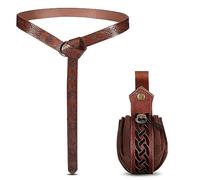 Costume Necromante per Halloween 2 Pcs,Medievale Cintura+Sacchetto Rinascimentale,Abbigliamento Medievale,Retrò Costume Accessorio per Halloween,Mago Strega Cosplay