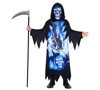Costume Neon Reaper in Materiali Riciclati e Sostenibili, per Bambino, Multicolore, 8-10 Anni