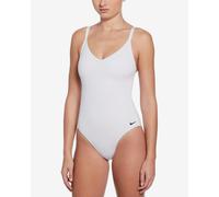 Costume Nike Swim Essentials V-Neck One Piece bianco puro donna - S