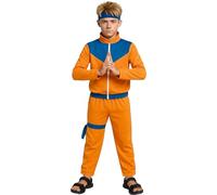Costume ninja arancione e blu anime manga ragazzo adolescente 14-16 anni