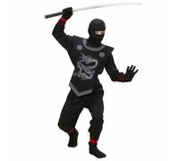 COSTUME NINJA NERO TAGLIA 11/13 ANNI