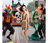 Costume - Outfit Di Caverne Preistorico In Poliestere | Età Della Pietra, Stampa Leopardata, Costume Da Abito Elegante Per Halloween, Feste E Cosplay, Feste Di Compleanno Carnivals