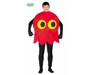 COSTUME PAC MAN CARNEVALE TAGLIA UNICA VESTITO GUIRCA PACMAN ROSSO