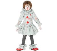 COSTUME PAGLIACCIO ASSASSINO HALLOWEEN CARNEVALE GUIRCA VESTITO BIMBO CLOWN
