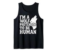 Costume Peloso con Scritta I'm A Wolf Pretending To Be Human Low Budget Canotta