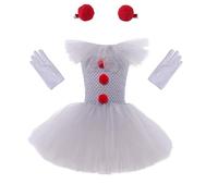 Costume Pennywise Bambina,Costume da Clowns per Ragazze,Costumi di Halloween da Spaventoso per Bambini,Costumi da Tutù Per Ragazze,Film Horror It Fancy Dress Up per Abiti Cosplay Carnevale Festa 2025