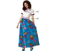 Atosa | Costume colombiano blu da donna | Costume popolare elegante e festoso | Rappresentazione culturale dinamica | Perfetto per Carnevale, sagre, feste ed eventi a tema | XS-S