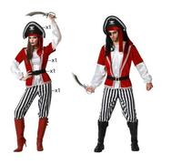 E_0002_S1129047 Bigbuy Carnival Costume per Adulti Rosso Pirata Taglia:XL Giocat