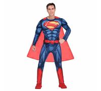 amscan 9906101 - Costume da uomo ufficiale Warner Bros DC Comics, con licenza Superman classico, multicolore, taglia: 106,7-117,8 cm
