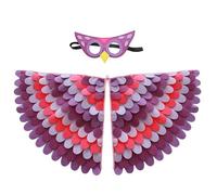 Costume per Bambini con Ali di Uccello,Gufo di Uccello e Maschera di Pavone Vestito da Gufo, Maschera per Occhi e Ali di Feltro,Halloween, Moda