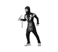 ATOSA | Costume da ninja per ragazzi | Completo con Gilet, T-Shirt, Pantaloni e Passamontagna | Bianco e nero | Ideale per Carnevale e Halloween | 1-12 anni