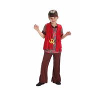Costume per Bambini Party Hippie Hippie 7-9 Anni 5 Pezzi