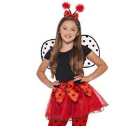 Costume per Bambini Ragazze Coccinella Set Tutu, Ali & Fascia Coccinella Smiffys