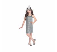 Costume per Bambini Silver Flapper 8-10 Anni Argentato [2 Pezzi]