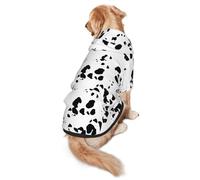 Costume per cani con stampa dalmata, carino animale maculato cane stampa abbigliamento invernale maglione Halloween gioco di ruolo costume con tasca per animali domestici felpa invernale grande
