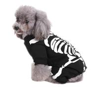 Costume per cani di Halloween per cani medie - Aiusità per animali domestici scheletri spaventosi, abito di stampa ossea per tutte le ossa per il vestito | costumi per cani che possono essere u