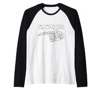 Costume per Coppie con Scheletro con Scritta I'm with Her Scheletro Maglia con Maniche Raglan