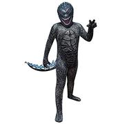 Costume per cosplay a tema Godzilla vs Kong, per bambini, per feste di Halloween, per giochi di ruolo, con tuta e maschera, 2 pezzi, età 2-12 anni (nero, 5-6 anni)