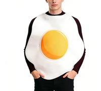 Costume per Halloween, costume da cosplay, bacon e uovo in tasca, vestito a tema cibo, per donne e uomini creatori di contenuti per reti sociali carnevale Halloween