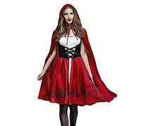 Costume per Halloween da donna, con vestito e mantello con cappuccio