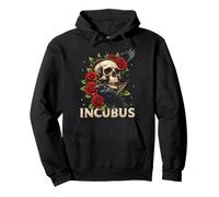 Costume per Halloween Incubus Crow Left Skull Flower Felpa con Cappuccio