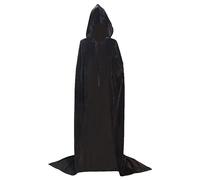 Costume per Halloween per adulti, mantello di Halloween per adulti, con cappuccio, mantello lungo in velluto, unisex, tinta unita, travestimento medievale per ballo mascherato cosplay party