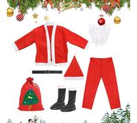 Costume per Natale, 7, Santa Suit Set per uomini, festa Santa Outfit per famiglia, amici, colleagues | Comfortable and Sturdy Holiday Costume