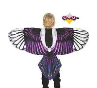 Costume per uccelli | Costo 'ala degli uccelli | Spallacci regolabili in tessuto chiffon con vestiti per il viso con cinghie regolabili per e ragazze dai 3 agli 8 anni