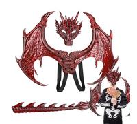 Costume per vestiti di draghi - coda di creatura e kit ala con tessuto morbido, set di giocattoli facili da abbigliamento | Creative Fingta da gioco Essentials for Boys Holiday Dress-up o diver