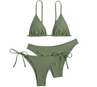 Costume Perizoma Donna Bikini a Vita Alta da Fronte di Torsione Costumi Set Bagno Due Pezzi Sexy