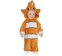 COSTUME PESCE PAGLIACCIO TUTA CON CAPPUCCIO TRAVESTIMENTO CARNEVALE COSPLAY NEMO