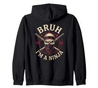 Costume Pigro per Halloween da Samurai Bruh I'm A Ninja Shinobi Felpa con Cappuccio