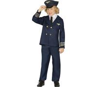 FIESTAS GUIRCA Costume pilota d'aereo per bambino - Nero - 5-6 anni (110-115 cm)
