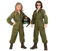 Costume Pilota di Jet da Combattimento Unisex per Feste a Tema Taglia 4-5 anni,