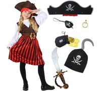 Costume pirata bambina per bambini con cappello spada e accessori vestito...