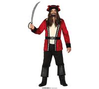 FIESTAS GUIRCA Costume da Pirata del Tesoro Uomo - Capitano Pirata Costume Uomo incl. Cappello Taglia XL 56-58