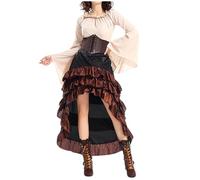 costume pirata donna accessori, Costume da Donna - Regina dei Pirati Costumi di Halloween Carnevale Medievali Vestito con Volant Costume da Camicia da Pirata Medievale Retrò Corsetto